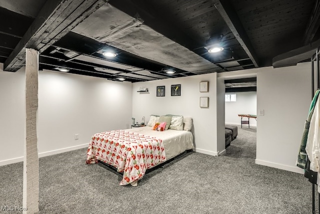 carpeted bedroom with baseboards