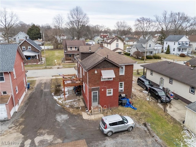 aerial view with a residential view