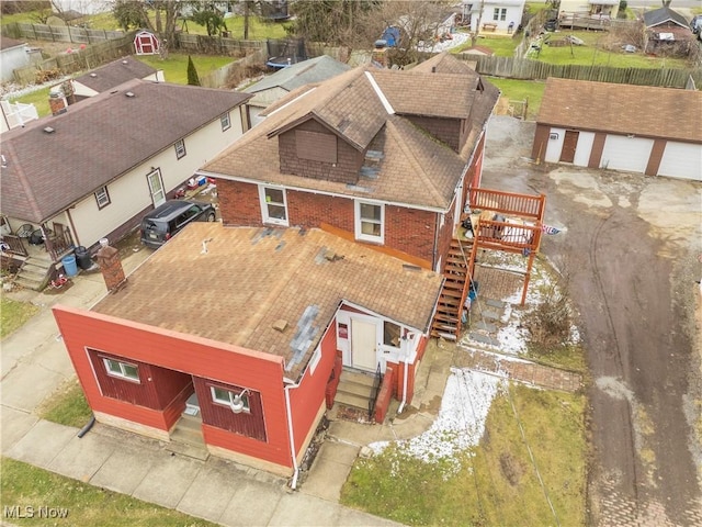 drone / aerial view with a residential view