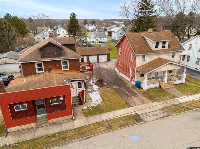 drone / aerial view featuring a residential view