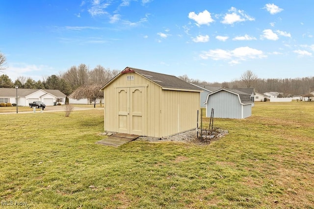 view of shed