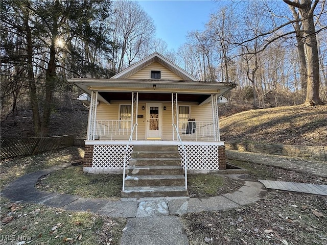 view of front of house with a porch