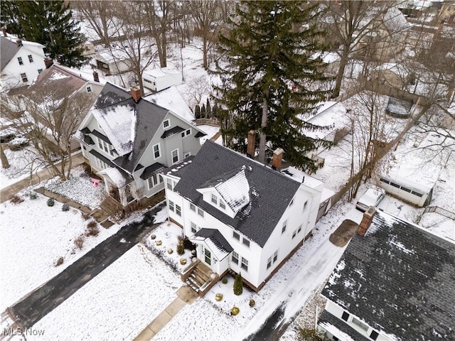 view of snowy aerial view