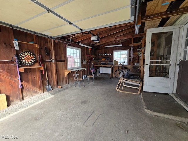 garage featuring a garage door opener