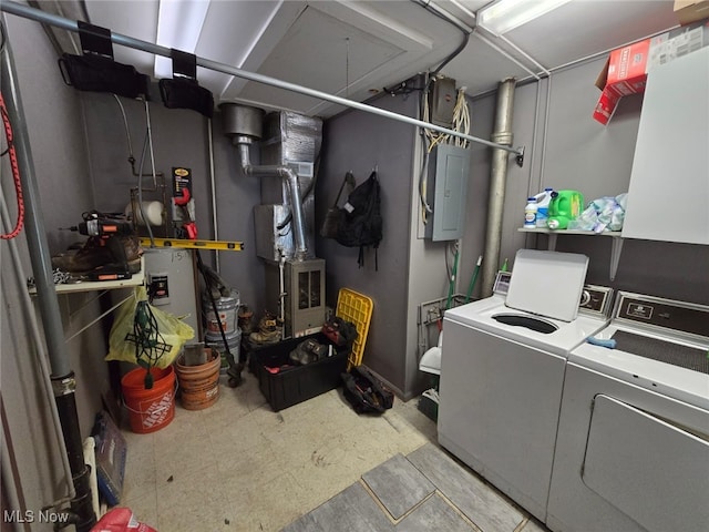 interior space with washer and dryer