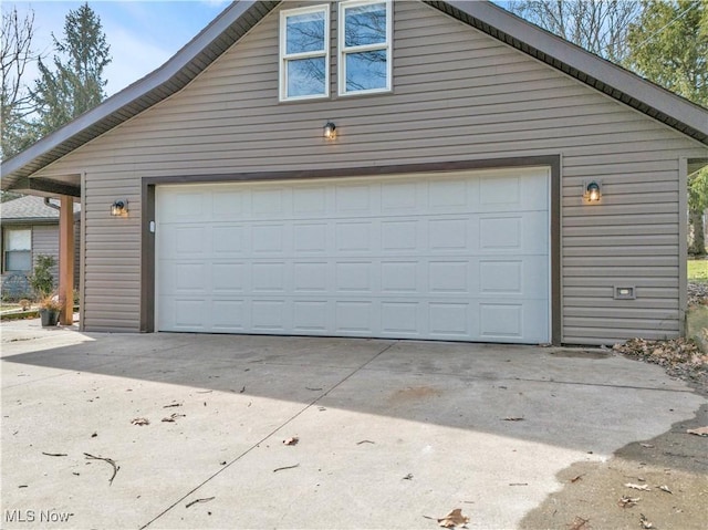 view of garage