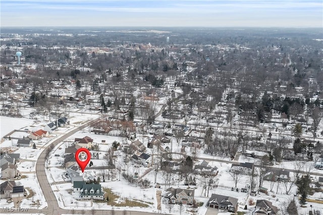 view of snowy aerial view