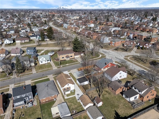 aerial view with a residential view