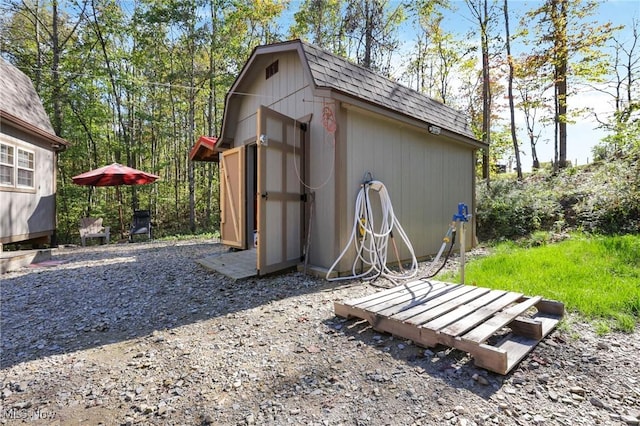 view of shed