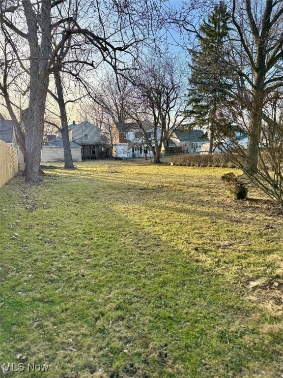 view of yard with fence