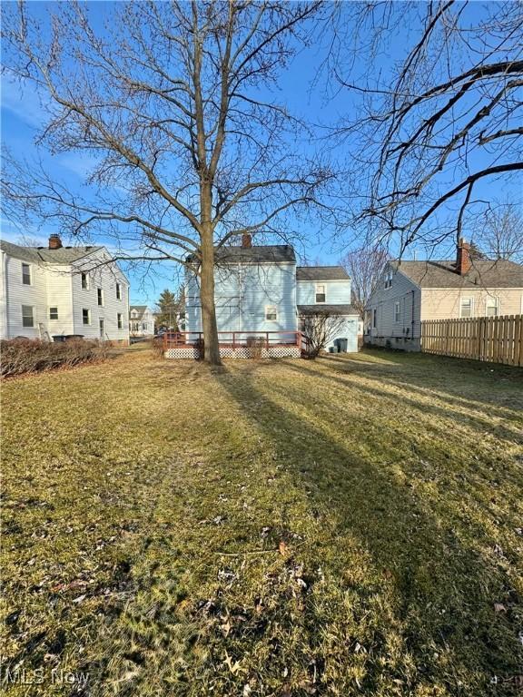 view of yard with fence