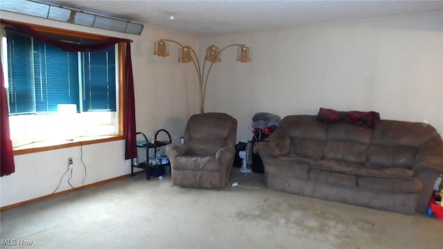 view of carpeted living area