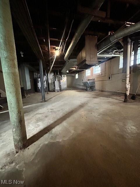 basement featuring a sink