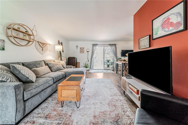 living room featuring wood finished floors