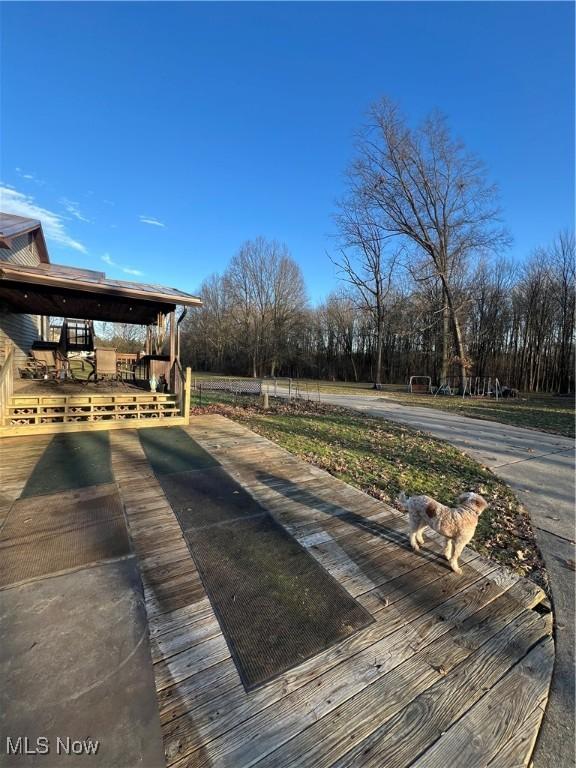 view of wooden deck