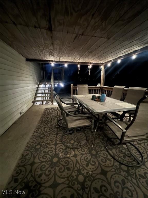 1025 Ohltown Rd, Youngstown, OH 44515 - patio at night with outdoor dining space