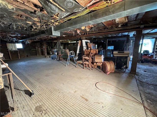 basement with plenty of natural light