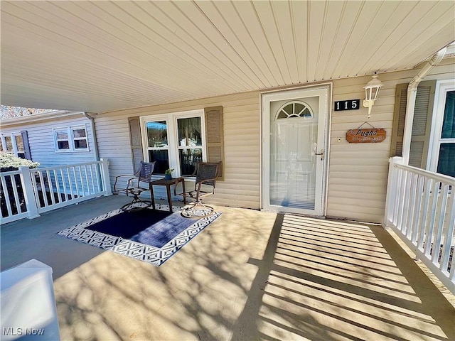 exterior space with covered porch