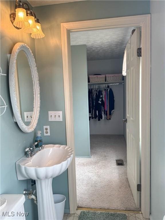 bathroom with a walk in closet