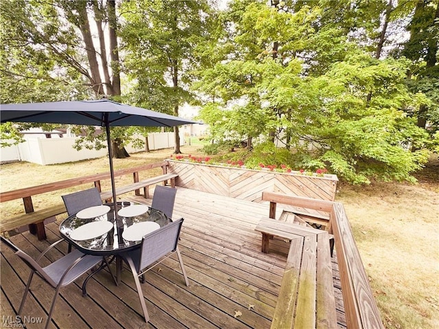 wooden terrace with fence