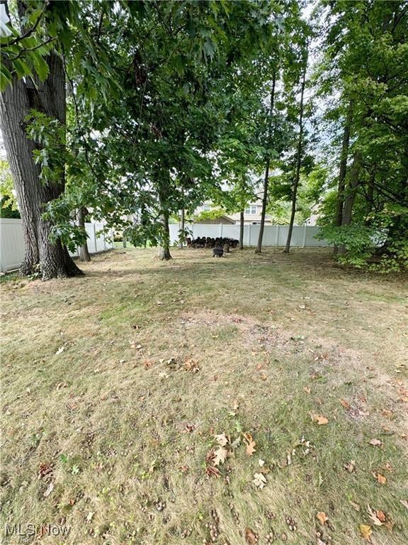 view of yard featuring fence