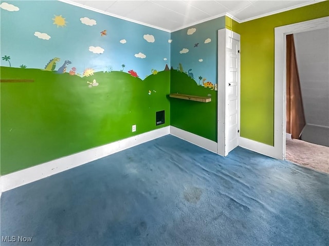 471 E N Ave, East Palestine, OH 44413 - carpeted empty room featuring ornamental molding and baseboards