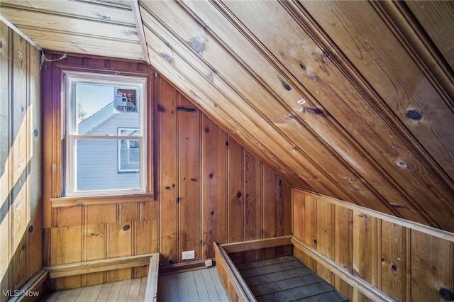 view of unfinished attic