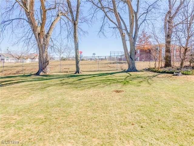 view of yard featuring fence