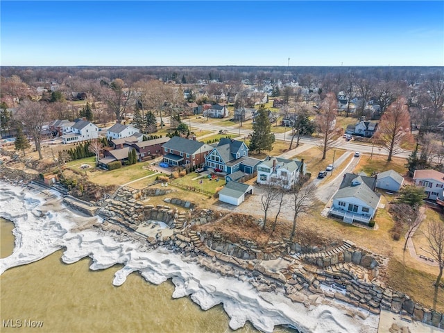 birds eye view of property with a residential view