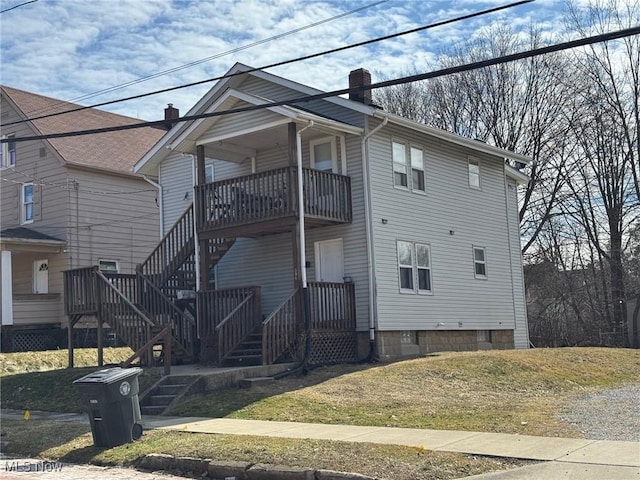 view of front of property with a chimney