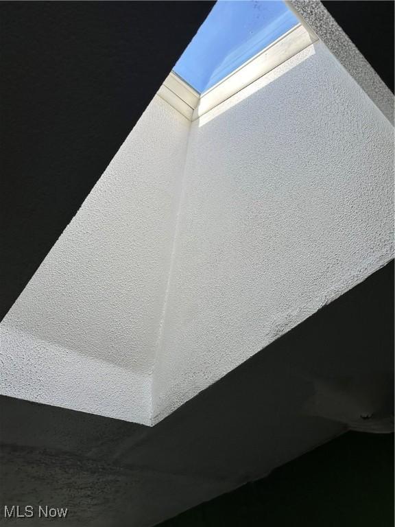 interior details featuring a skylight