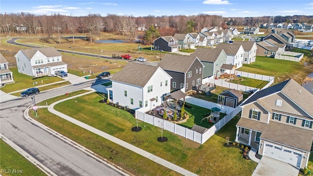 aerial view featuring a residential view