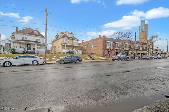 view of road featuring sidewalks