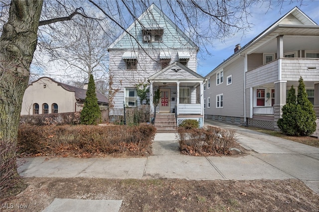 view of front of house with covered porch