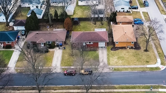 bird's eye view featuring a residential view