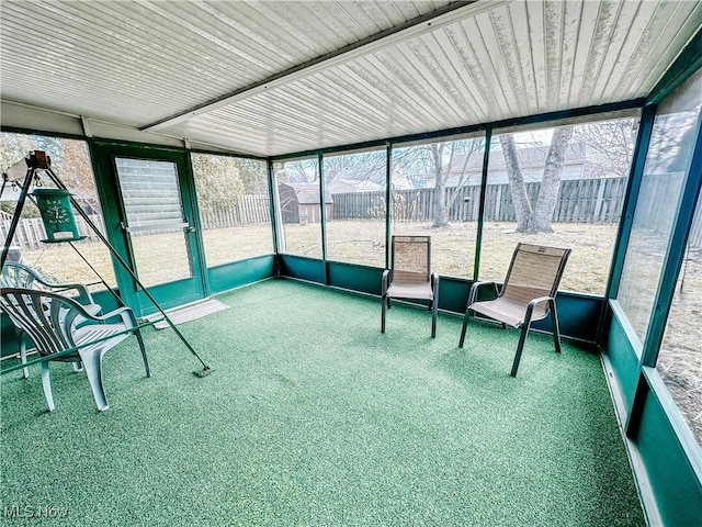 view of unfurnished sunroom