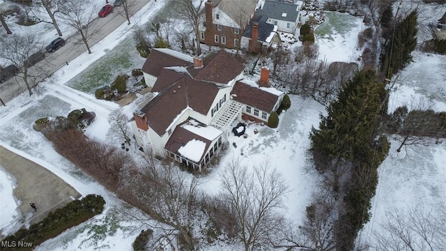 view of snowy aerial view