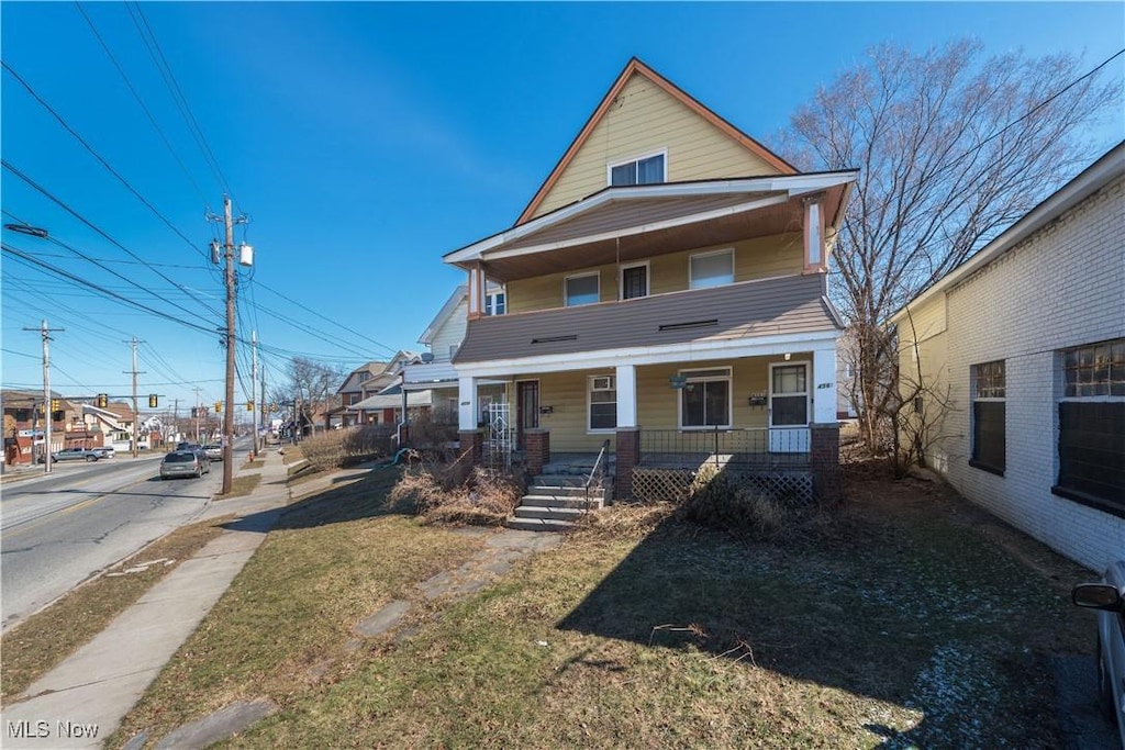 view of front of property with a porch