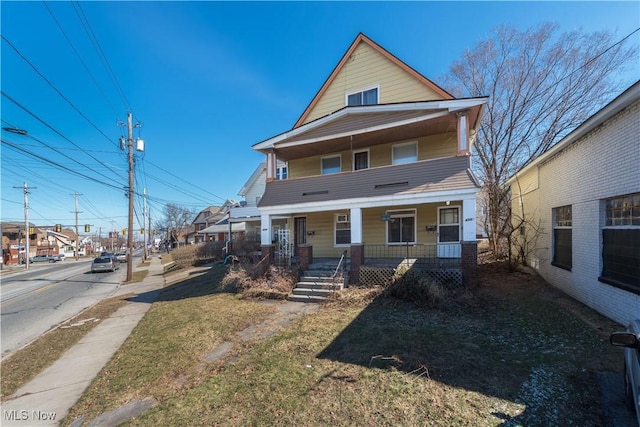 view of front of property with a porch