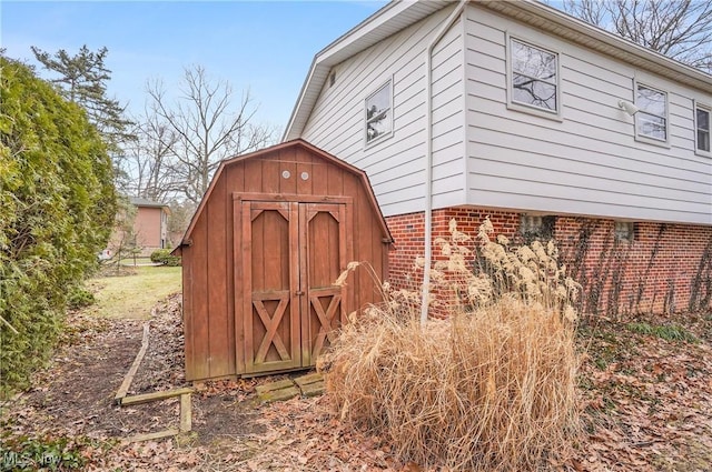 view of shed