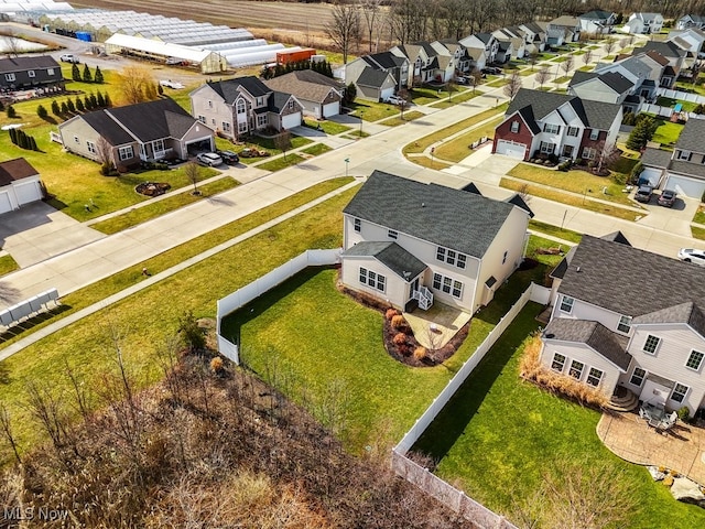 aerial view featuring a residential view