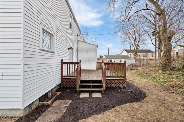 view of yard featuring a wooden deck