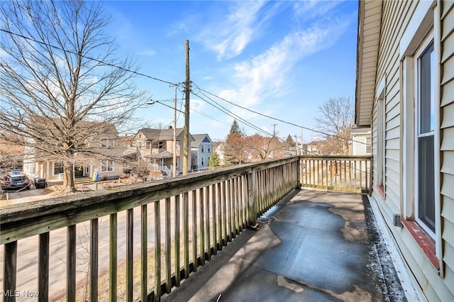 balcony with a residential view