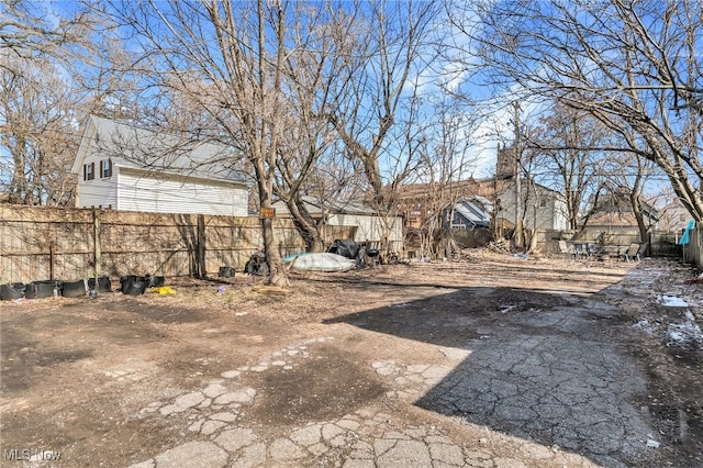 view of yard with fence