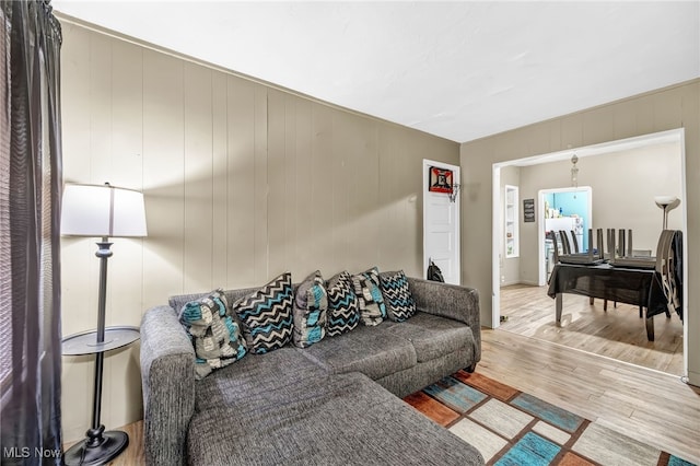 living area featuring wood finished floors