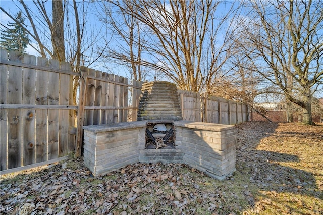 view of yard with fence