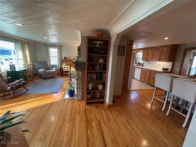 interior space with light wood finished floors