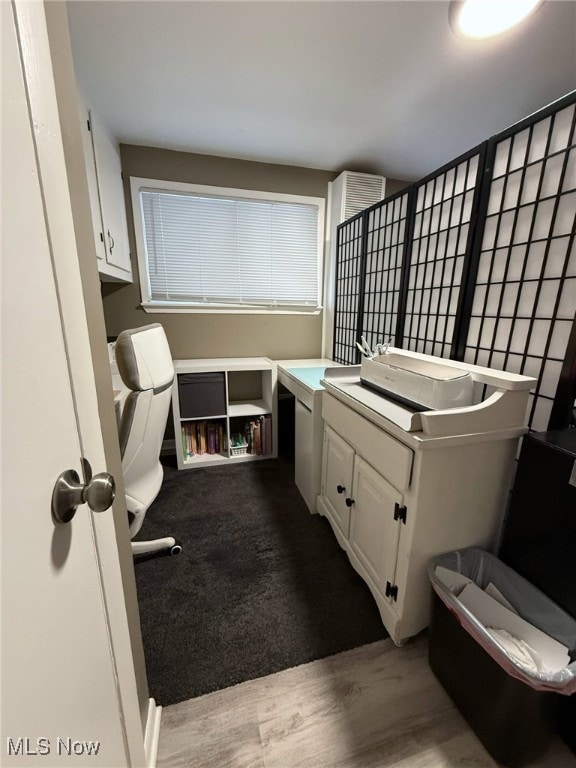 bathroom with wood finished floors