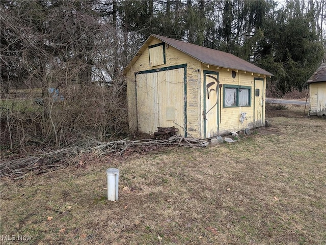 view of shed