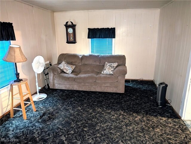 view of carpeted living area